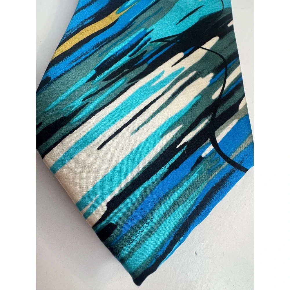 Vintage Jerry Garcia Collection 62 Silk‎ Abstract Necktie Blue Artistic Tie
